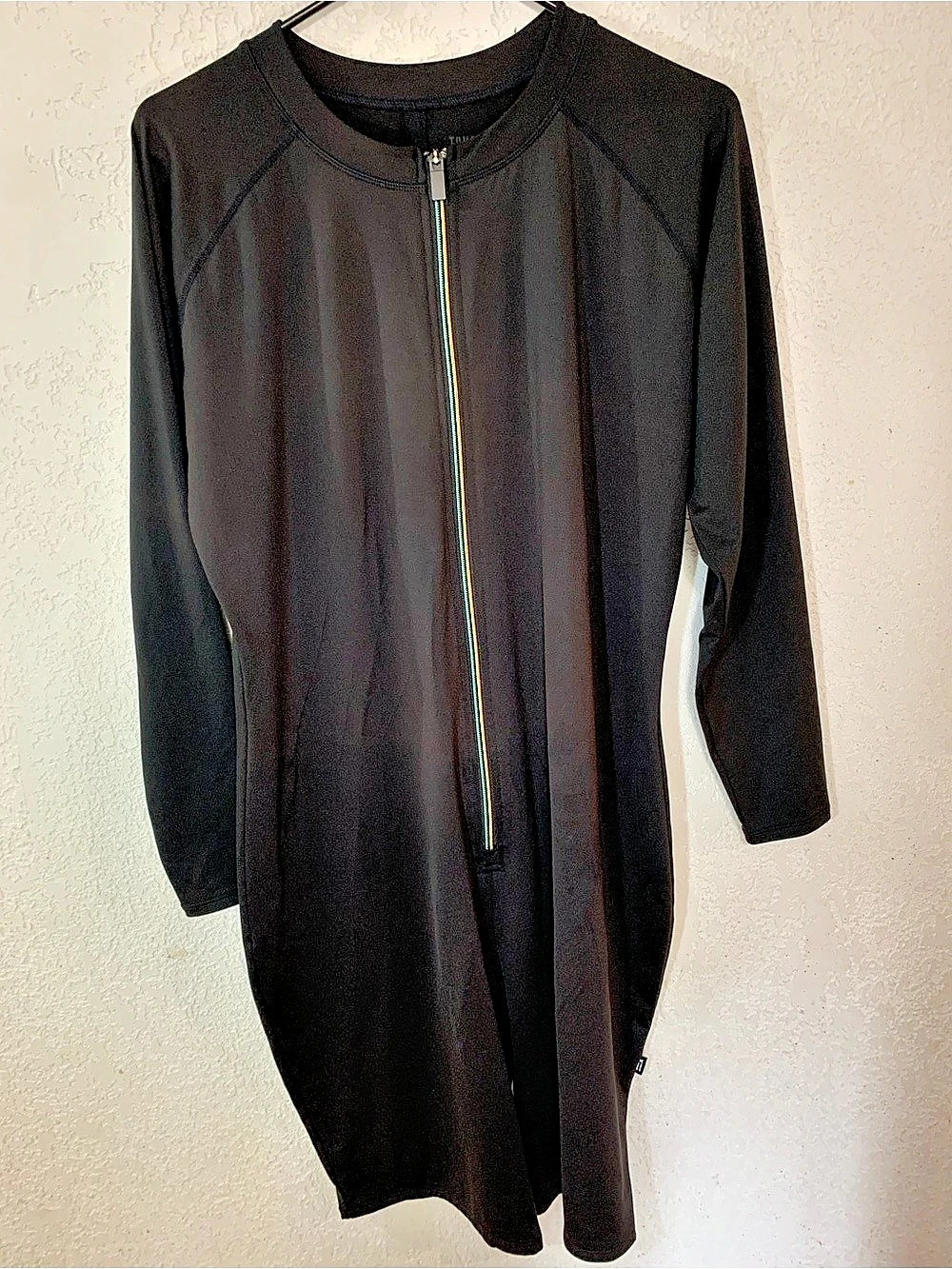 TomboyX Zip Up Unisuit Black Zip Front Long Sleeve